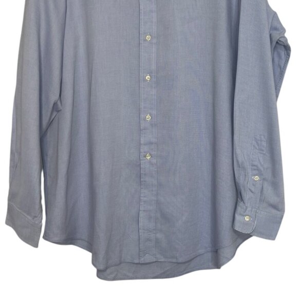 Ralph Lauren 90's Yarmouth Button Down Shirt Mens 17-35 LS Blue - Picture 3 of 6